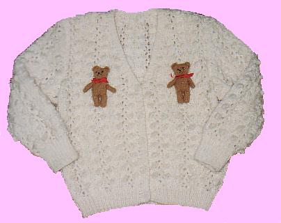 ①ミニぐるみ付きカーディガン　１３０サイズ