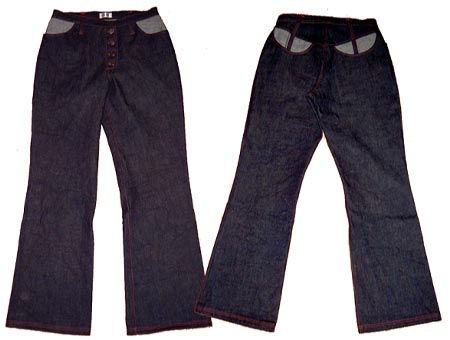 新コンコルド　赤
ステッチを赤い色にしました。久しぶりに前ボタンを作ってみた。イマイチボタンホールがうまく出来ない…
けど、気に入ってます。