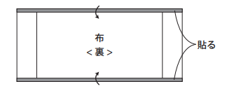 テープの幅に合わせて折り、はくり紙をはがして貼ります。