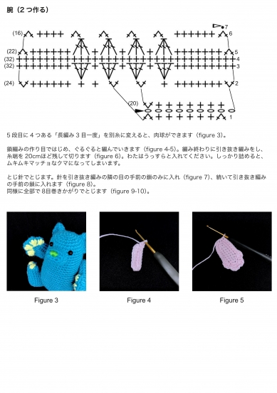 作り方は画像に記載してあります。もしくは、下記ページよりPDFをダウンロードしてご覧ください。
https://piggiesagogo.com/portfolio/palmybear/