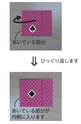 5のポケット部分を♠側から◆側にひっくり返します。